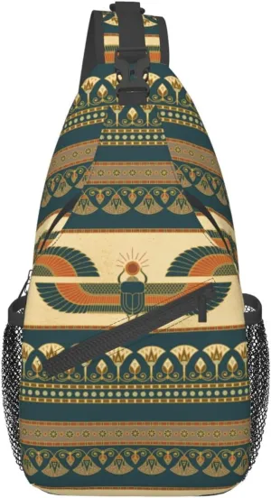Egyptian Sling Backpack Chest Bag Crossbody Shoulder Bag Gym Cycling Travel Hiking Daypack For Men Women