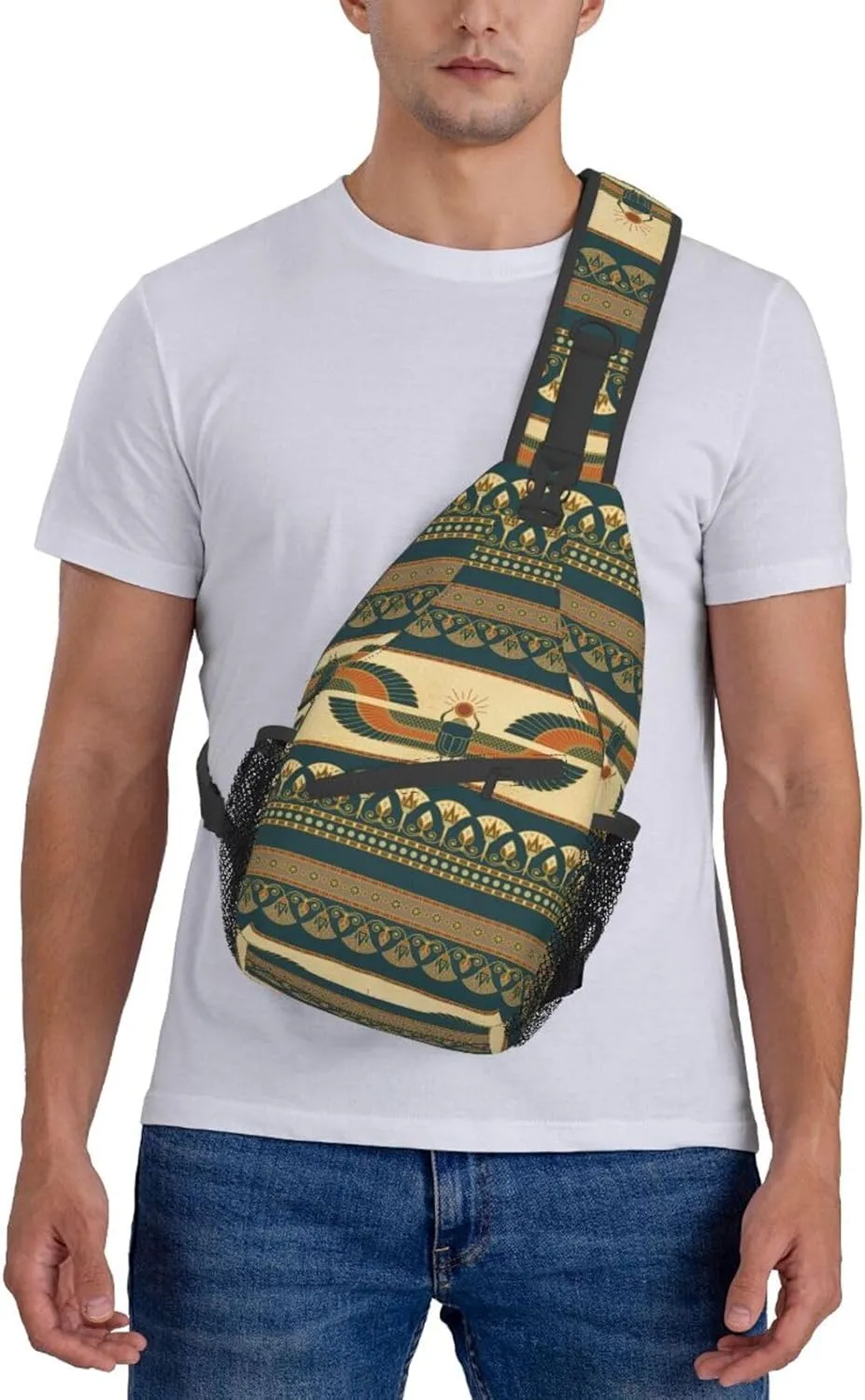 Egyptian Sling Backpack Chest Bag Crossbody Shoulder Bag Gym Cycling Travel Hiking Daypack For Men Women