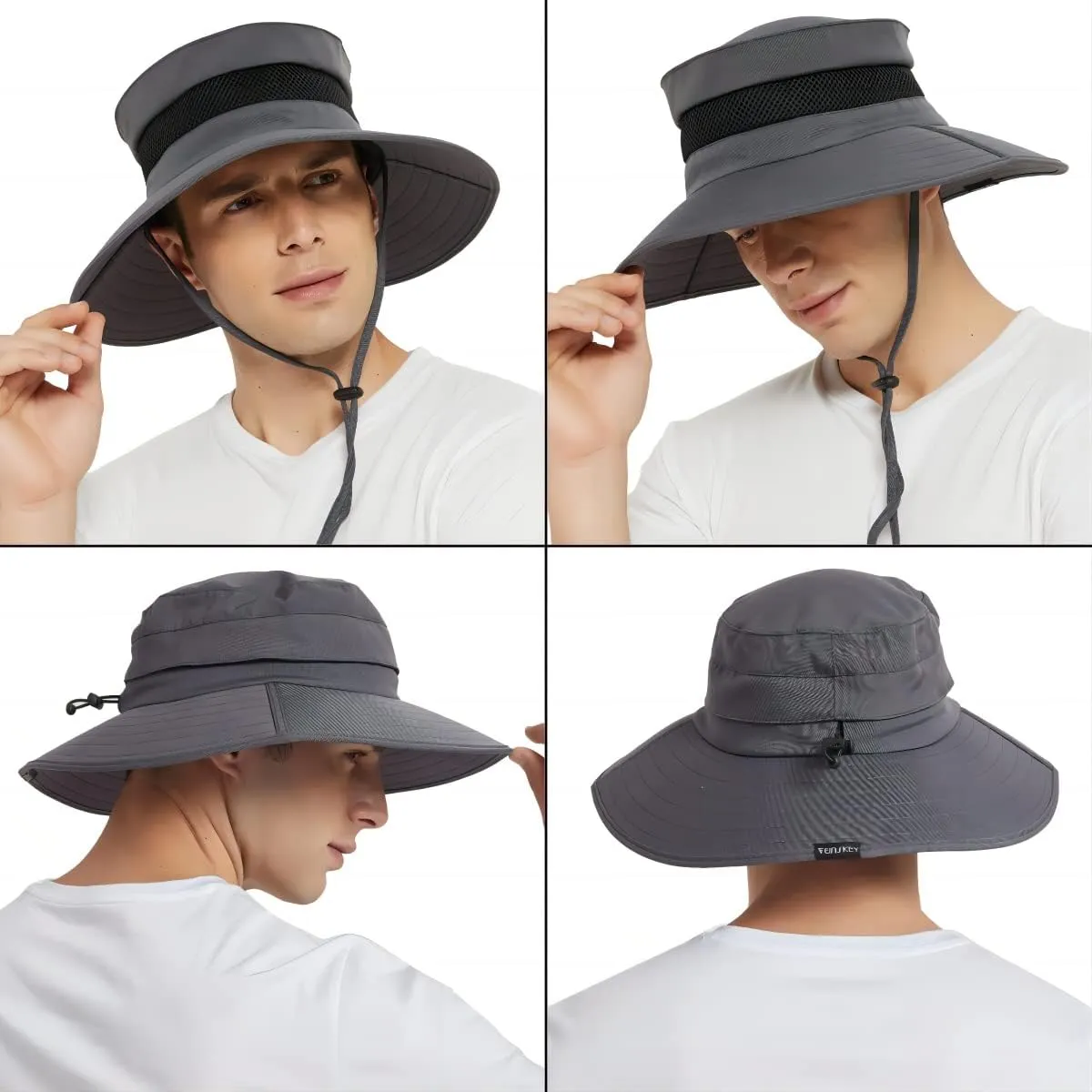 EINSKEY Waterproof Sun Hat for Men Women, UPF 50  UV Protection Wide Brim Packable Hat for Fishing Hiking Garden Safari Beach