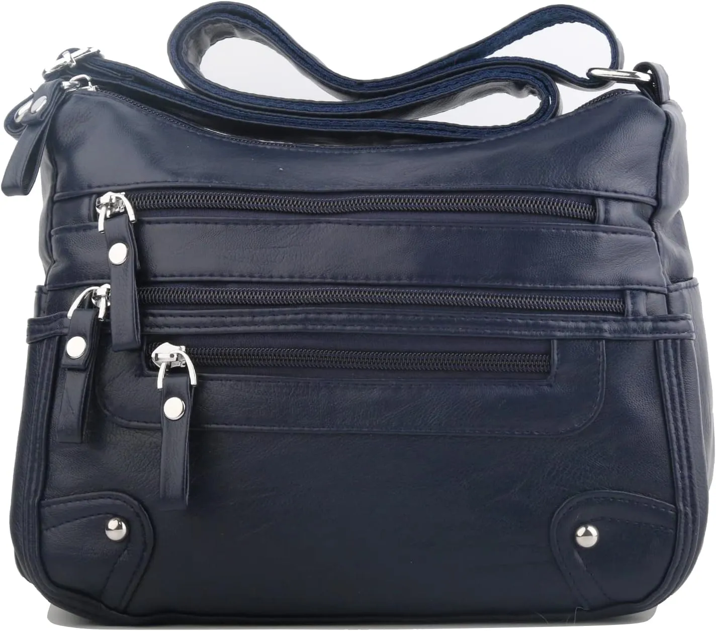ELDA 10 Pockets Crossbody Purses for Women Medium Pocketbooks Lightweight Ladies Satchel Bag Multi Pocket Shoulder Handbag