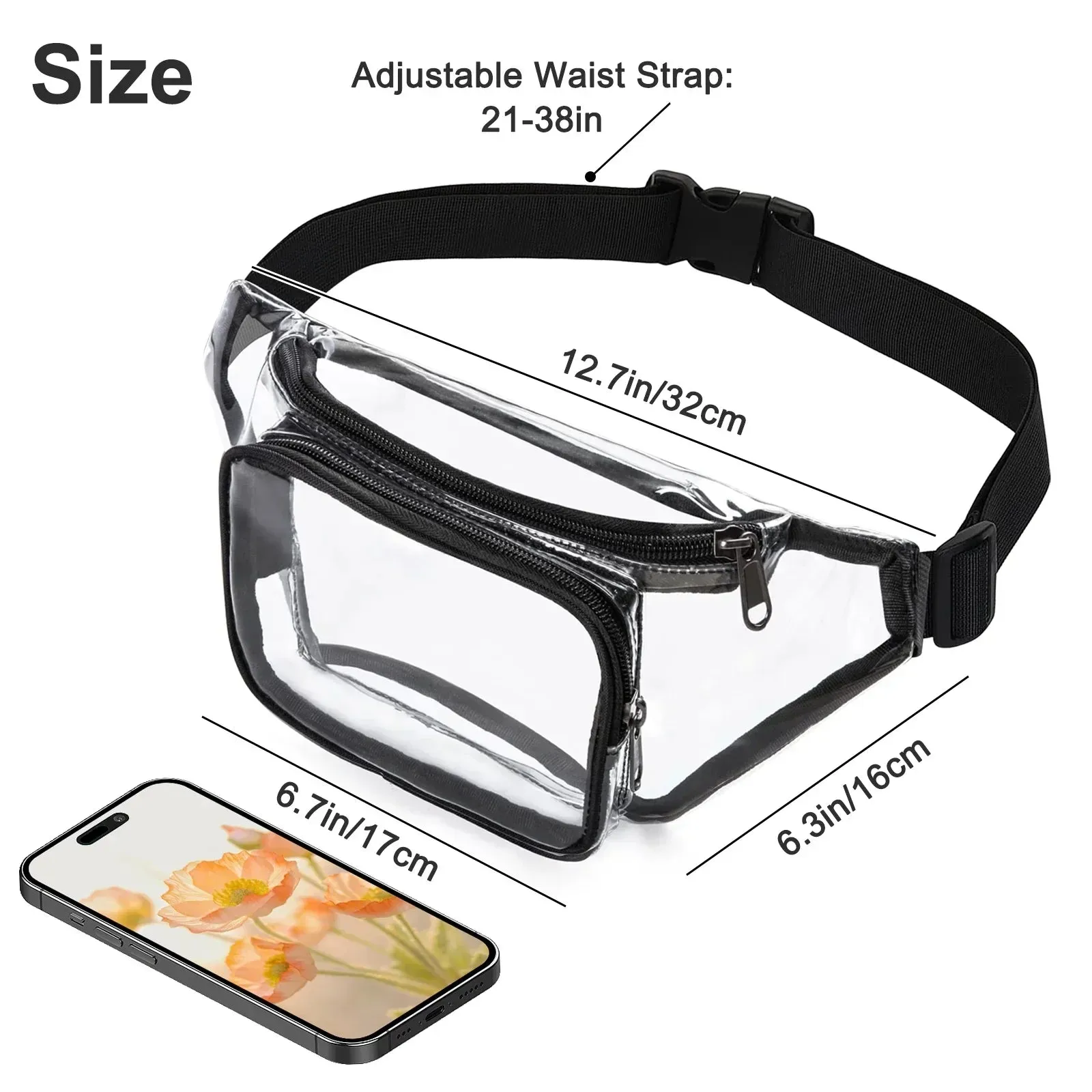 Emma | Transparent waterproof stadium-approved hip bag