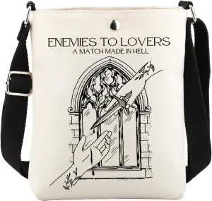 Enemies To Lovers A Match Made In Hell Romance Reader Crossbody Bag Book Club Gift Literary Gift