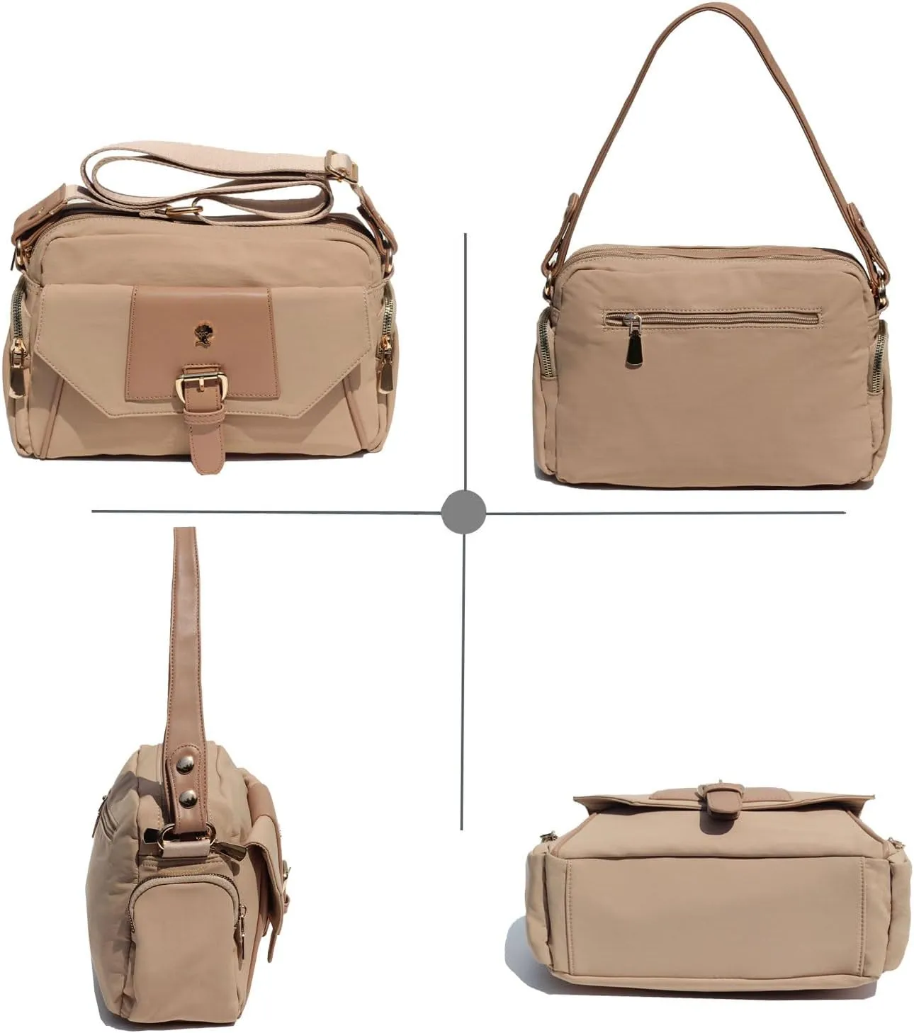 ESVAN Crossbody Bags for Women, Fashion Purses for Women Handbags Shoulder Bag with 2 Detachable Strap