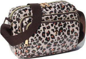 ESVAN Triple Zip Crossbody Bags for Women Fashion Ladies Purse Multi-Pocket Handbags Messenger Shoulder Bag