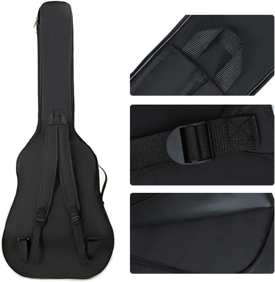 Evil Hair 36 Inch Acoustic Guitar Gig Bag Waterproof Dual Adjustable Shoulder Strap 5mm Padding Backpack with Accessories -For 36" Acoustic Classic Guitar