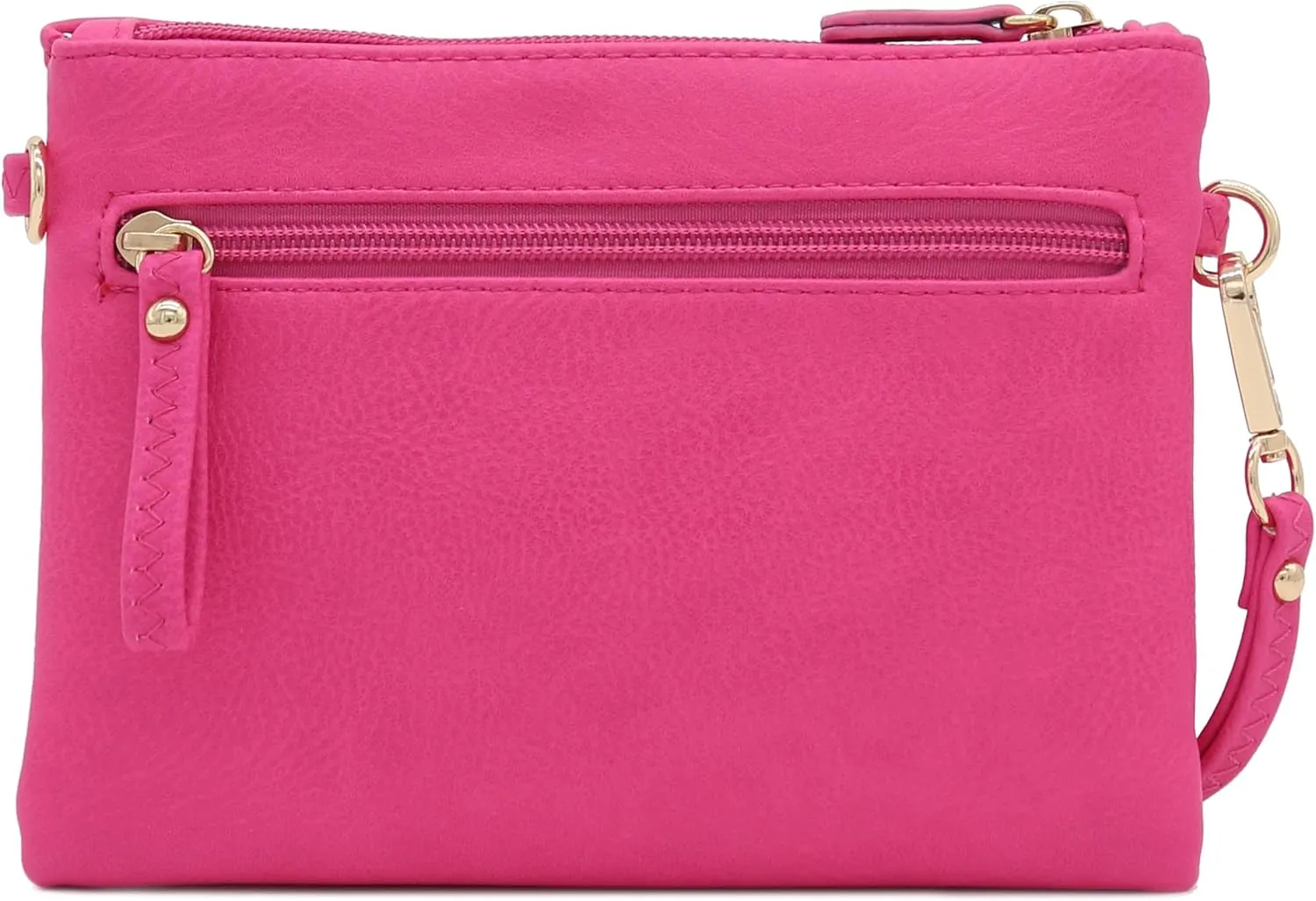 FashionPuzzle Multi Zipper Pocket Small Wristlet Crossbody Bag