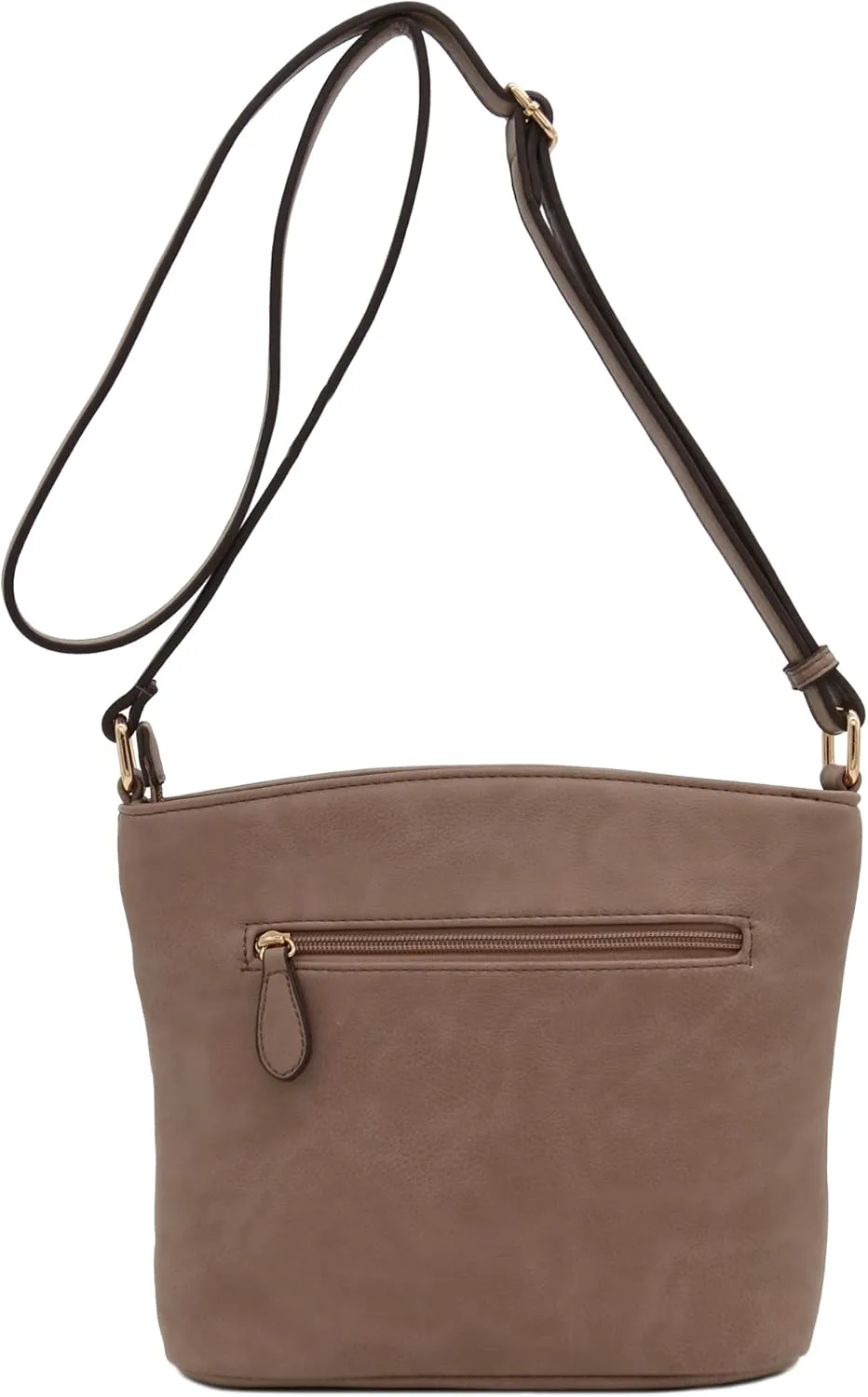 FashionPuzzle Triple Zipper Pocket Medium Crossbody Bag