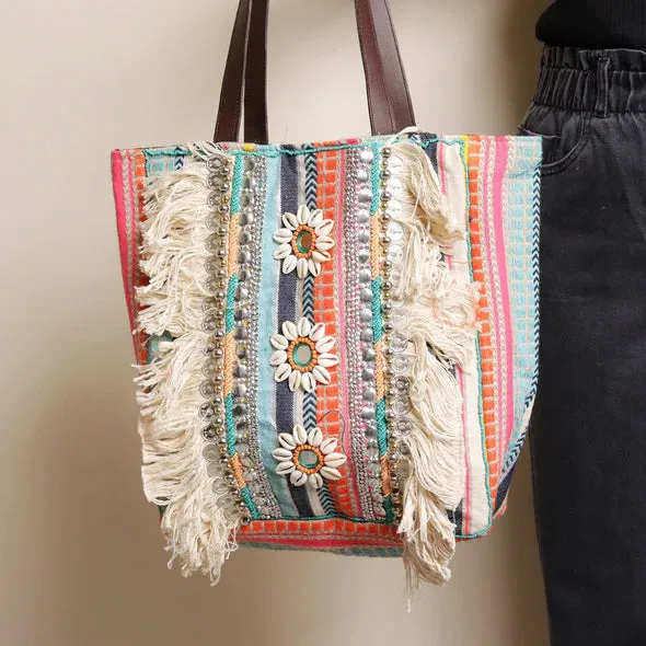 Fiesta Fringe Eco Jacquard Tote Bag