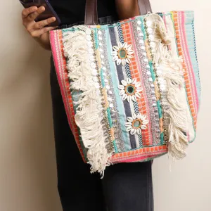 Fiesta Fringe Eco Jacquard Tote Bag