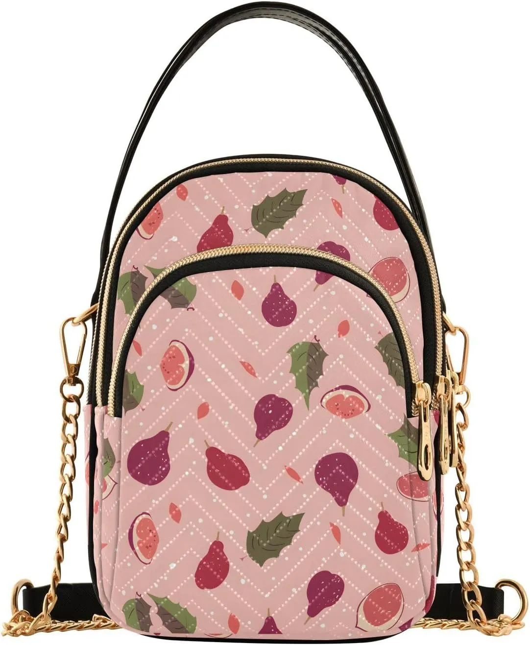Fig Leaf Fruit Dot Crossbody Bag for Women Mini Cell Phone Purse Women's Shoulder Handbag