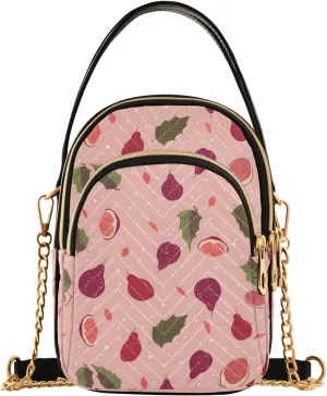 Fig Leaf Fruit Dot Crossbody Bag for Women Mini Cell Phone Purse Women's Shoulder Handbag