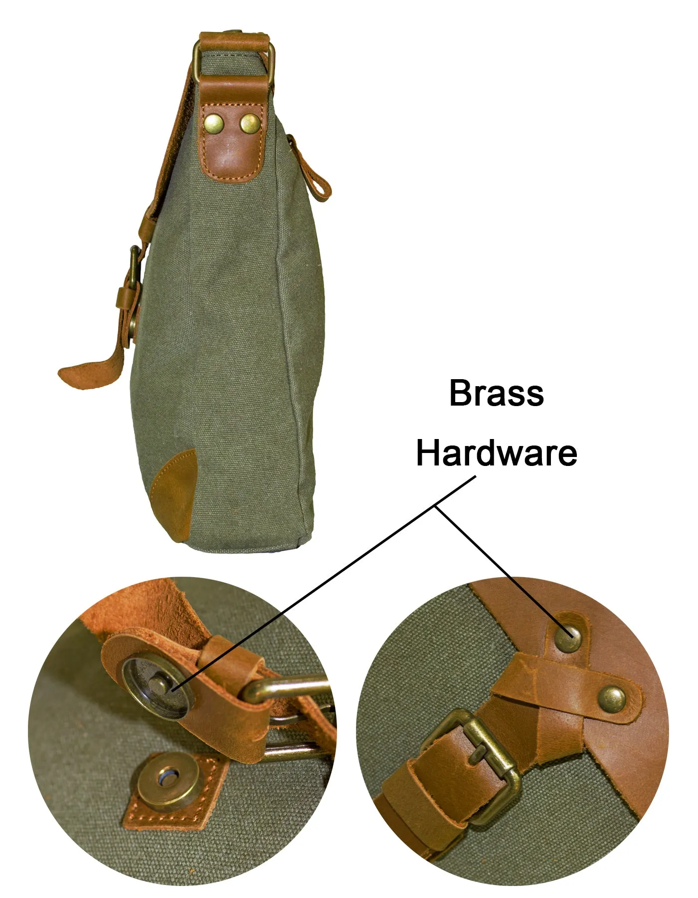 Fino SL-534 Casual Canvas Sling Bag with Genuine Leather Details