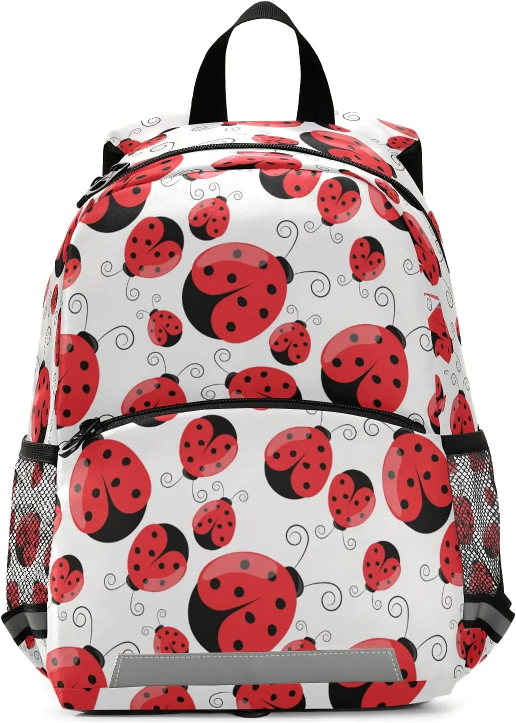 Fisyme Ladybug Ladybird Backpack Schoolbag Kids Daypack Toddler Travel School Bag Small Mini Backpacks for Kindergarten Preschool Nursery Children Boy Girls with Chest Strap