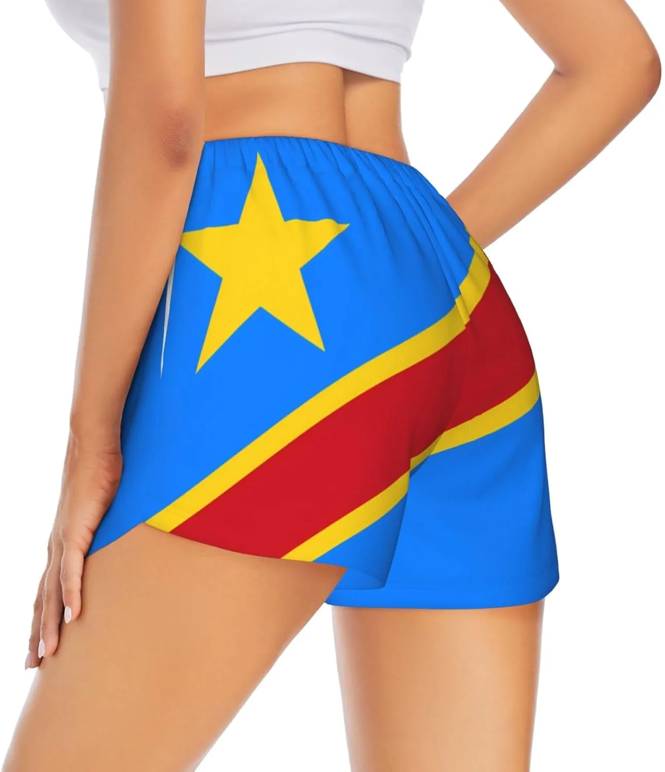 Flag of The Congo Graphic Summer Sports Shorts - Great for Running, Gym and Yoga