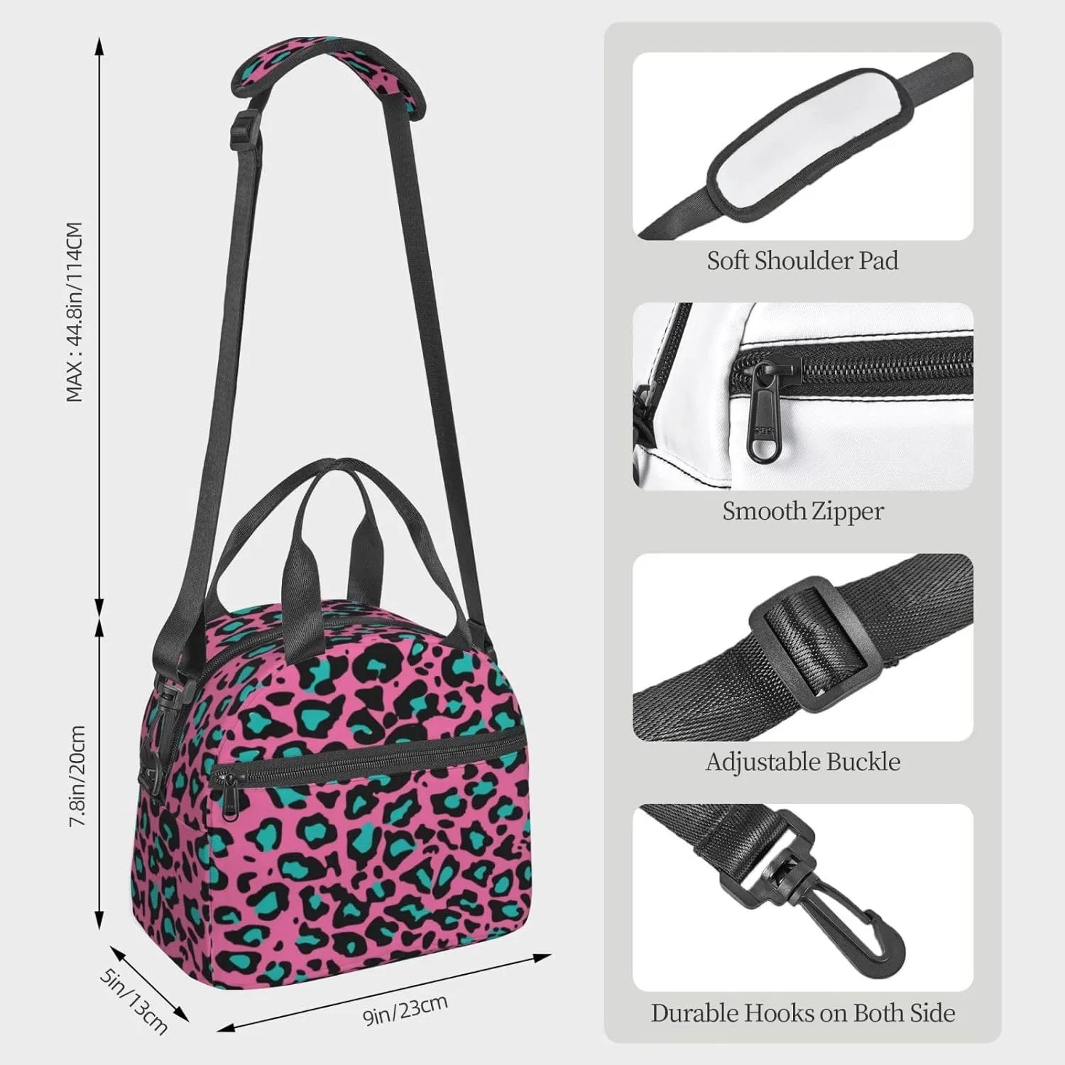 Flowers,Insulated Lunch Bag for Women/Men,Windmills Over Rows of,Reusable Leakproof Cooler Tote Bag Organizer with Adjustable Shoulder Strap for Adult,Multicolor