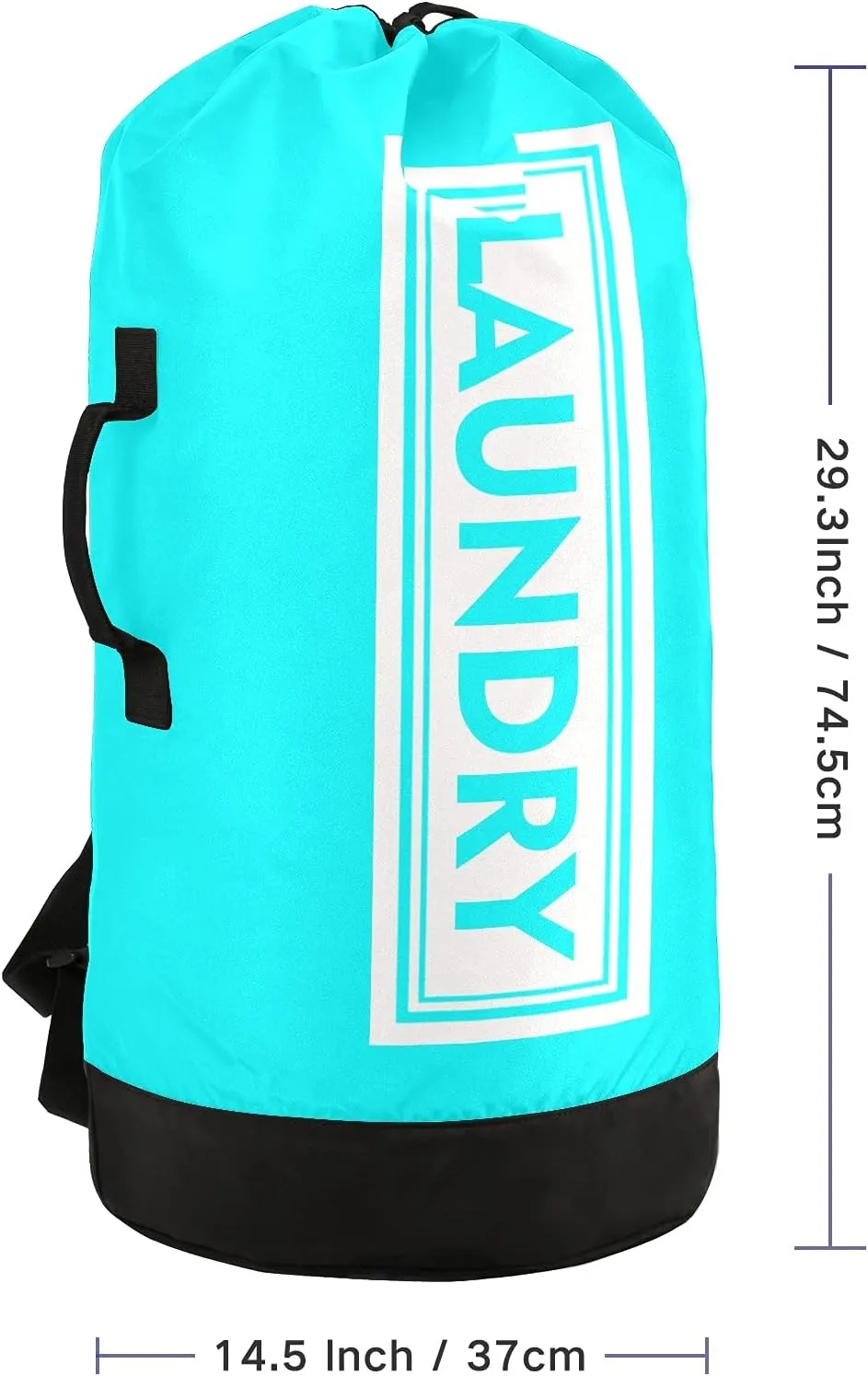 Fluorescent Blue Laundry Backpack Large Heavy Duty Laundry Bag for College Students Laundry bag with Shoulder Straps Washable for Camp Traveling Waterproof
