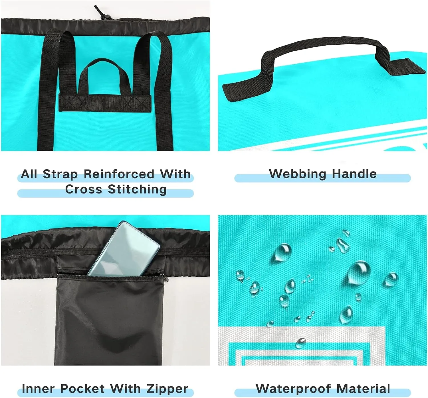Fluorescent Blue Laundry Backpack Large Heavy Duty Laundry Bag for College Students Laundry bag with Shoulder Straps Washable for Camp Traveling Waterproof