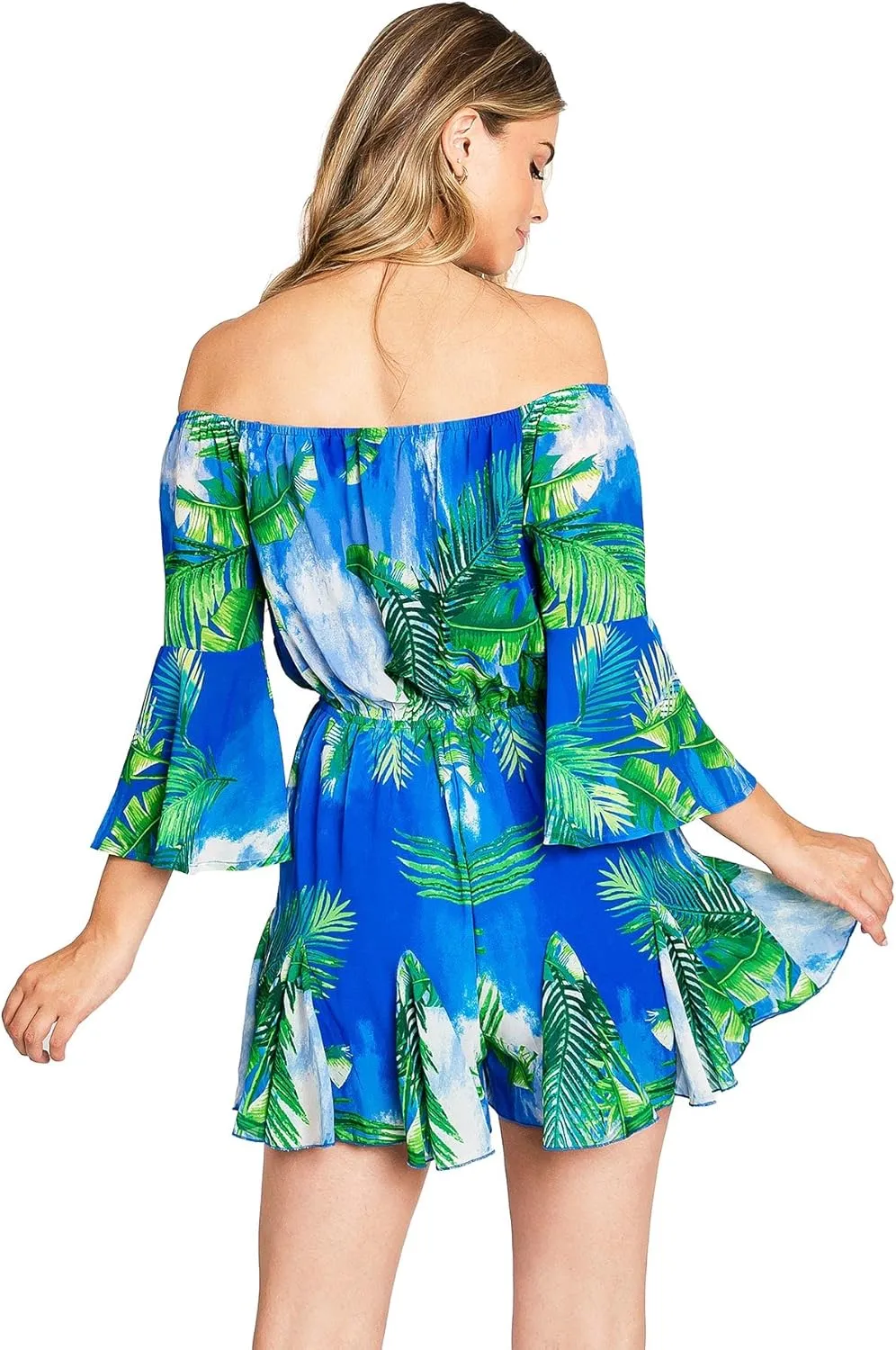 Flying Tomato Women's Off Shoulder Printed Summer Romper