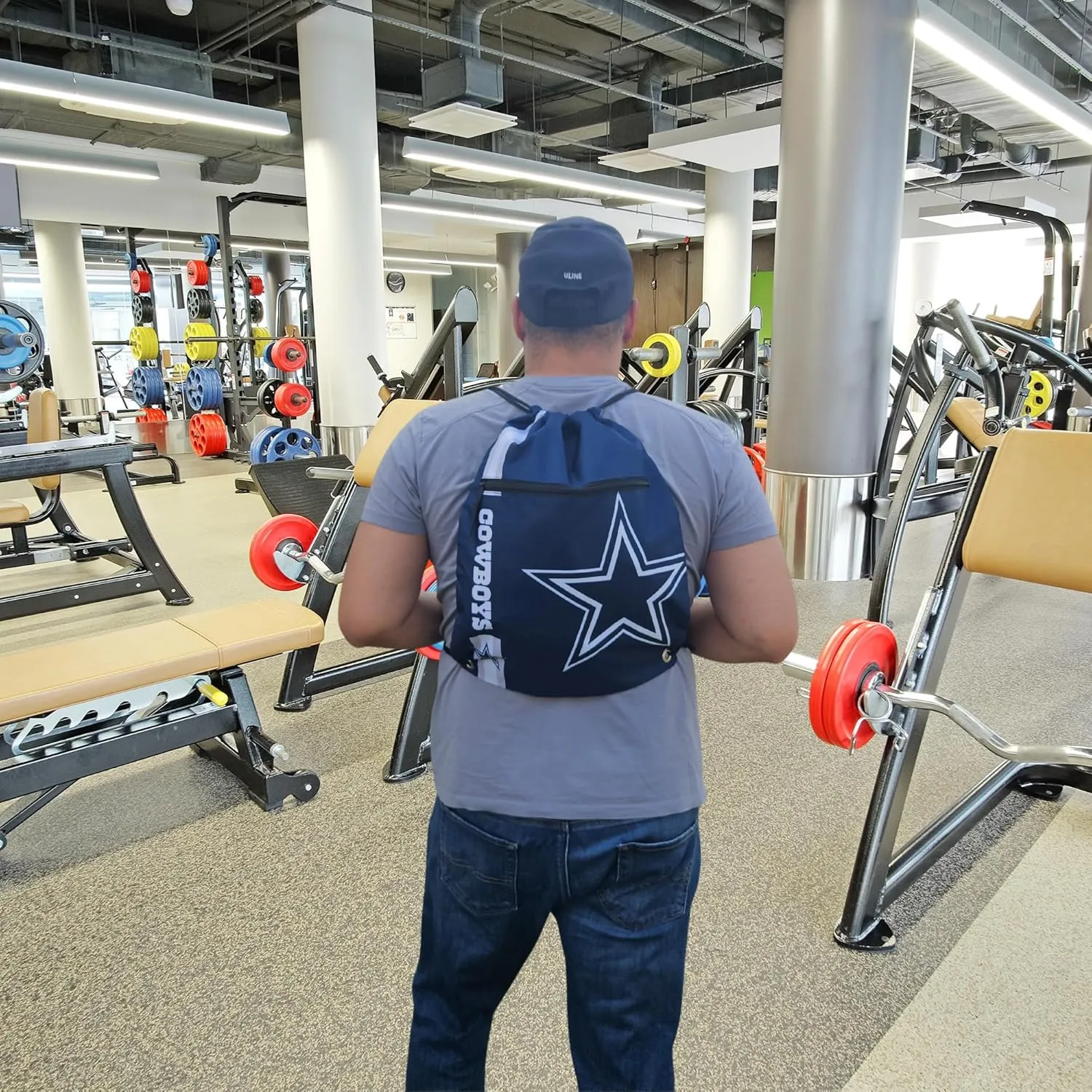 FOCO Dallas Cowboys Big Logo Drawstring Backpack with Zippered Pocket – Limited Edition Cowboys Bag – NFL Gear – Show Your Team Spirit with Officially Licensed Dallas Cowboys Fan Gear
