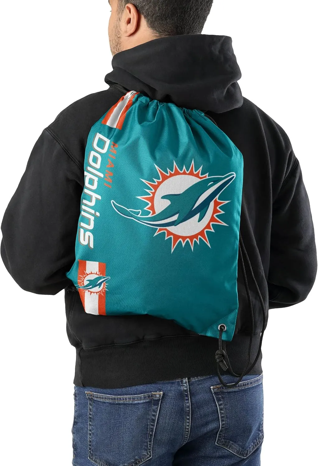 FOCO Miami Dolphins NFL Big Logo Drawstring Backpack