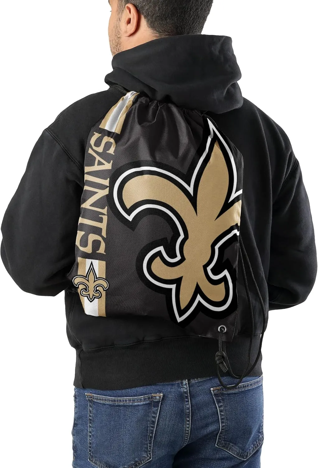 FOCO New Orleans Saints NFL Big Logo Drawstring Backpack