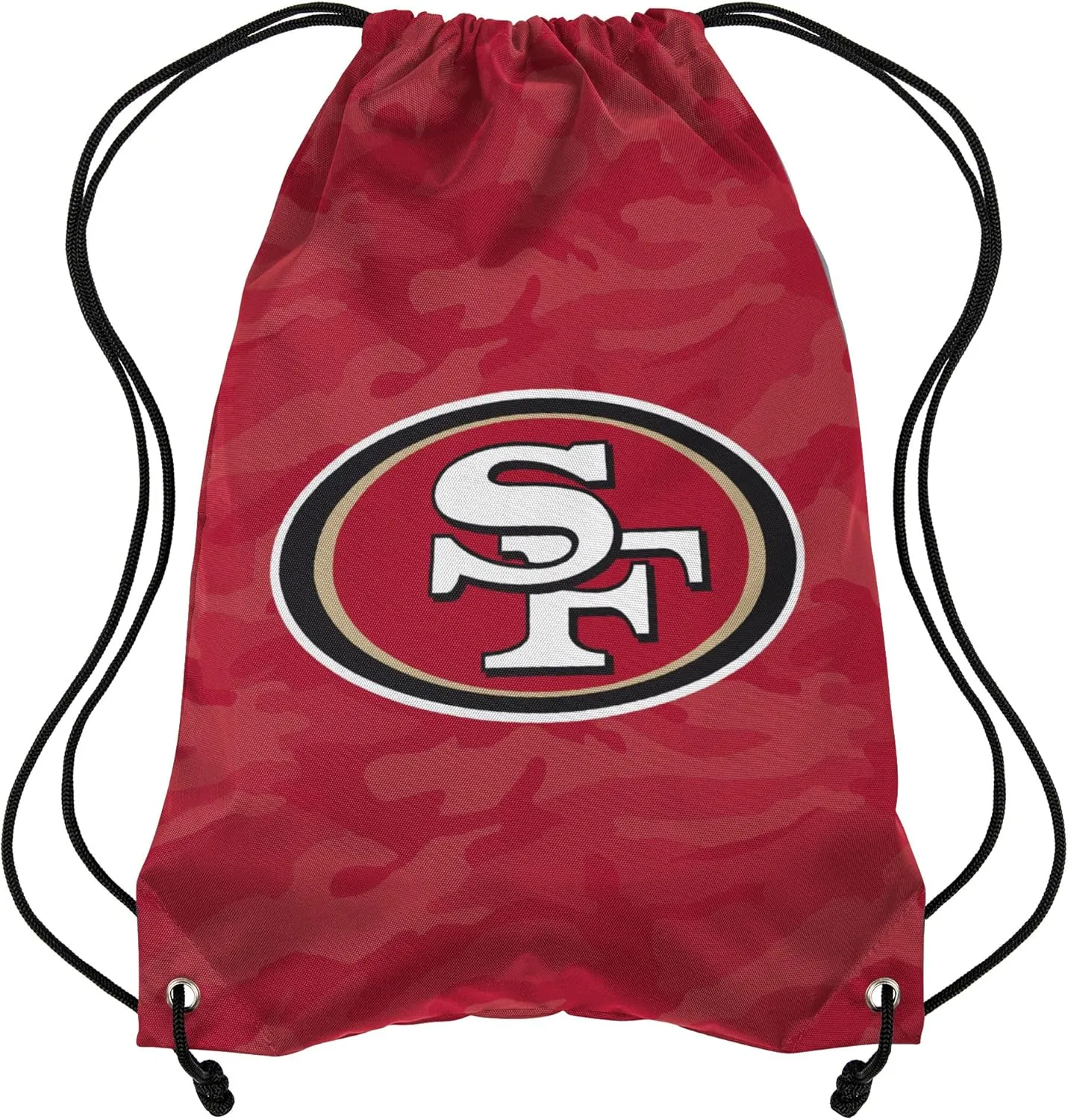 FOCO San Francisco 49ers NFL Big Logo Camo Drawstring Backpack