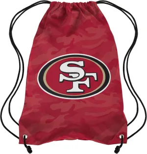 FOCO San Francisco 49ers NFL Big Logo Camo Drawstring Backpack