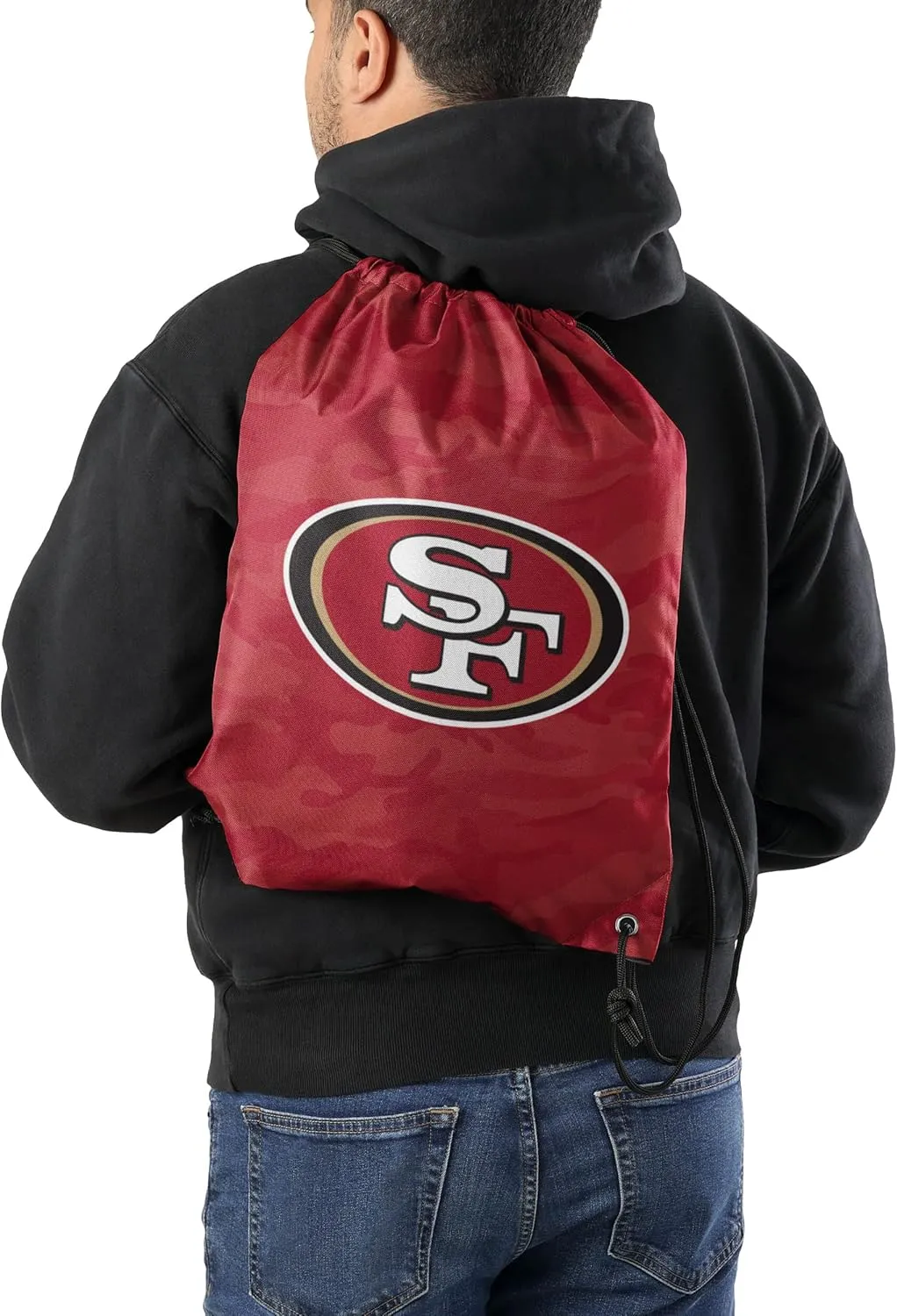 FOCO San Francisco 49ers NFL Big Logo Camo Drawstring Backpack