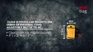 FOD Bag Vinyl Aerospace Aircraft Tool Bag Pouches Made Custom to Size with Pockets Zipper - Clear Pockets for Personal Items - Help Eliminate Foreign Object Debris Or Store Hand Tools