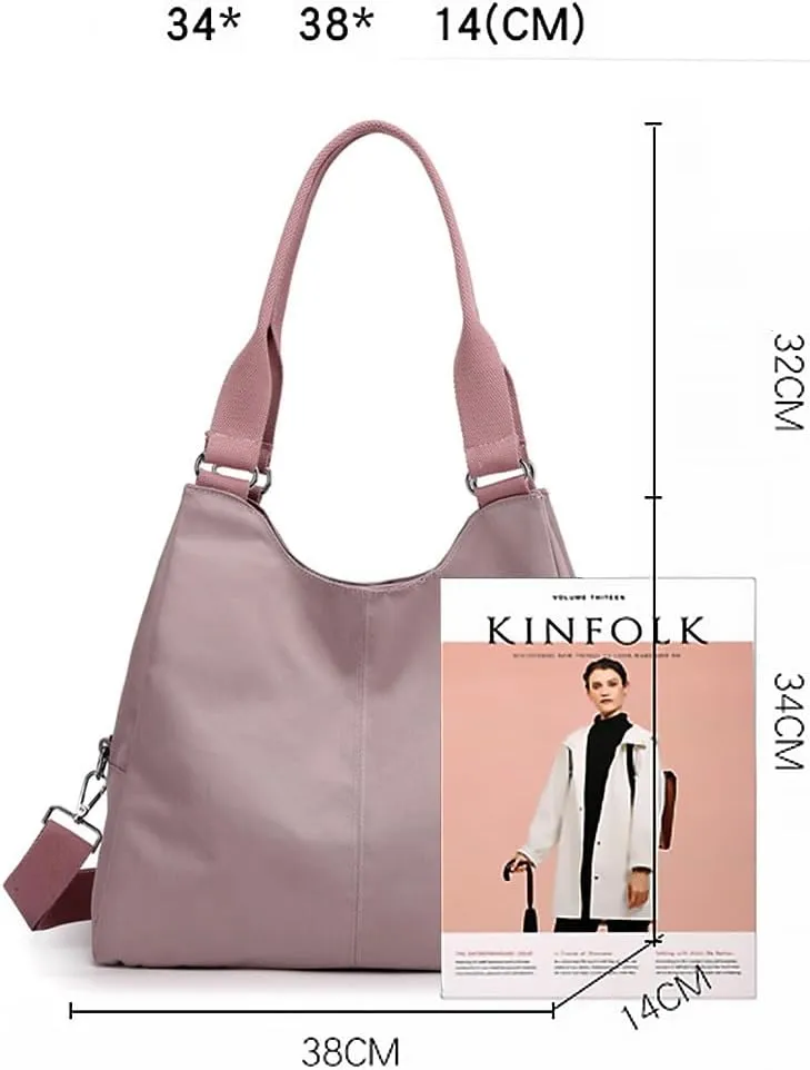 Foldable Tote Bag With Zipper, Large Purses for Women Shoulder Bag,Top Handle Satchel Handbag for Travel Work