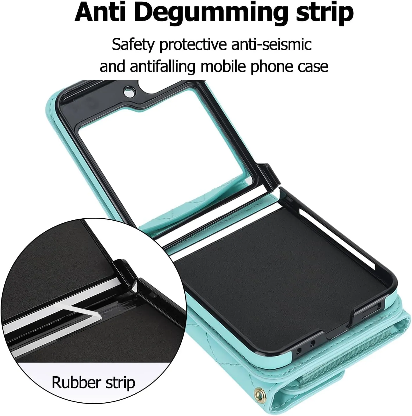 for Samsung Galaxy Z Flip 6 Accordion Crossbody Wallet Case, 4 Card Slots, RFID Blocking, and Adjustable Strap - Stylish and Versatile Accessory for The Modern Chic Woman (Green)