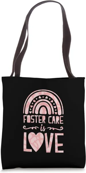 Foster Care Is Love Foster Parent Bohemian Rainbow Tote Bag