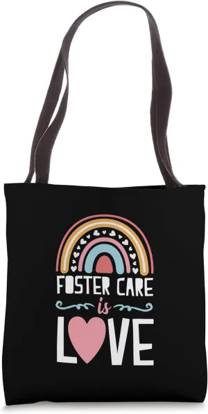 Foster Care Is Love Foster Parent Bohemian Rainbow Tote Bag
