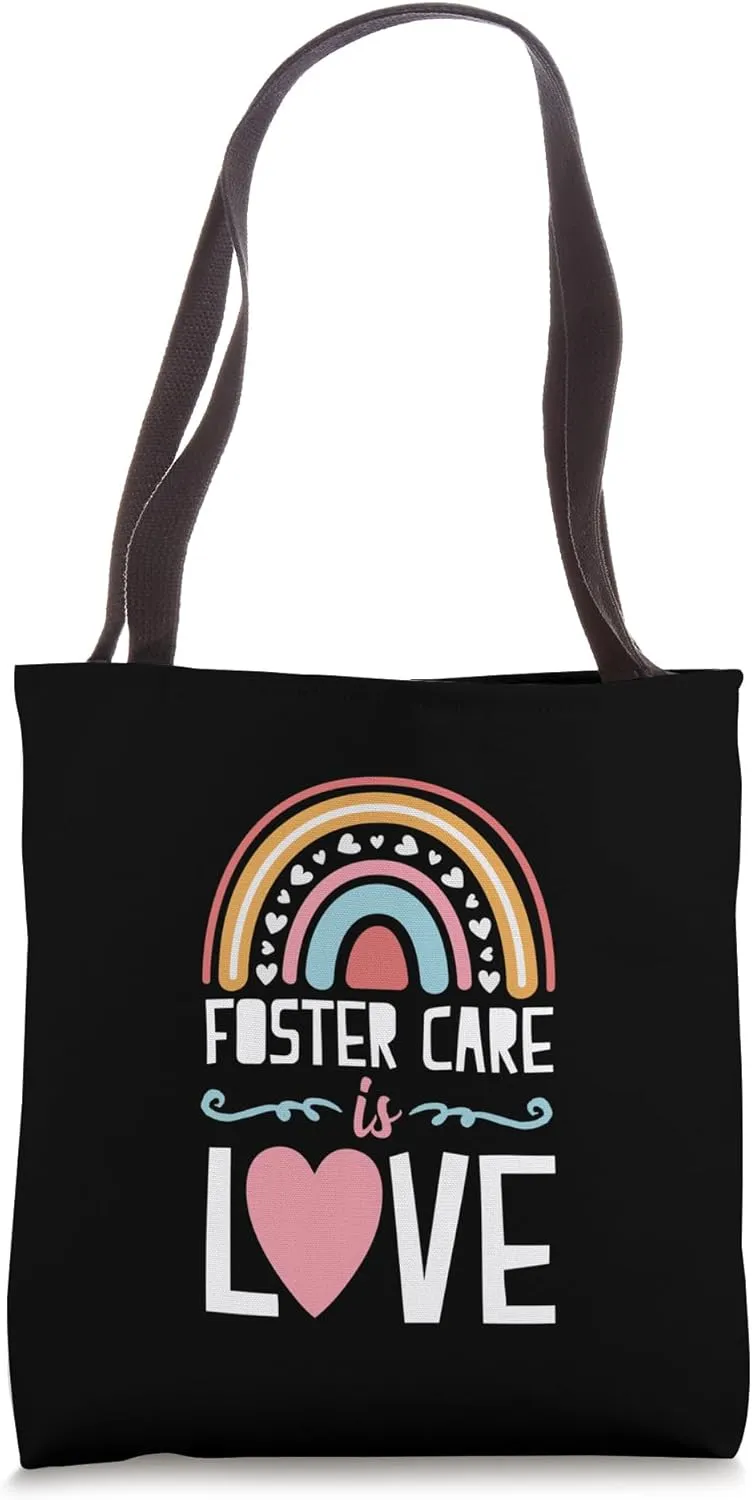 Foster Care Is Love Foster Parent Bohemian Rainbow Tote Bag