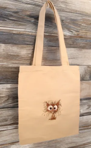Frazzled Cat Embroidered Canvas Tote Bag – Cute & Durable Accessory