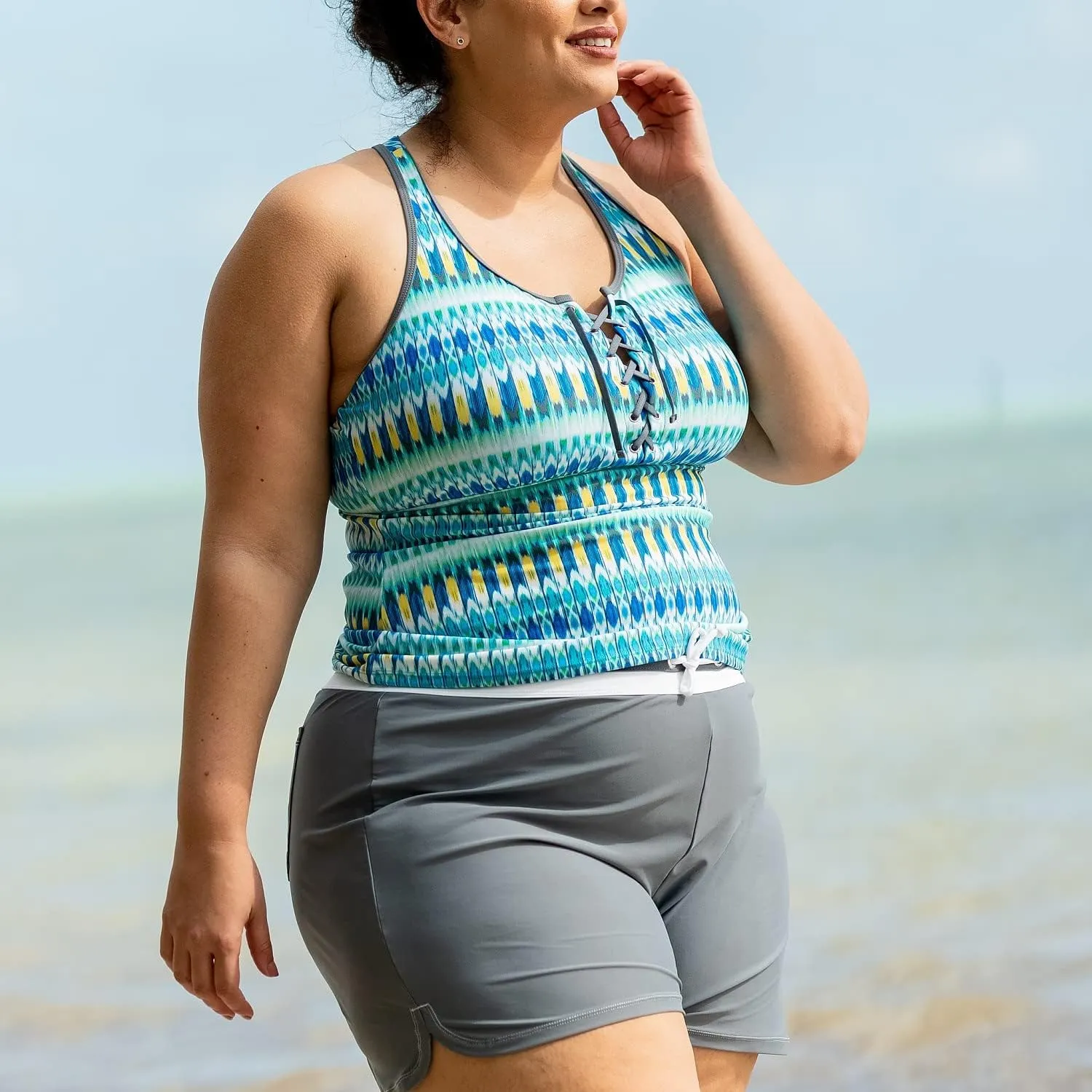 Free Country Women's Plus Size Drawstring Swim Short
