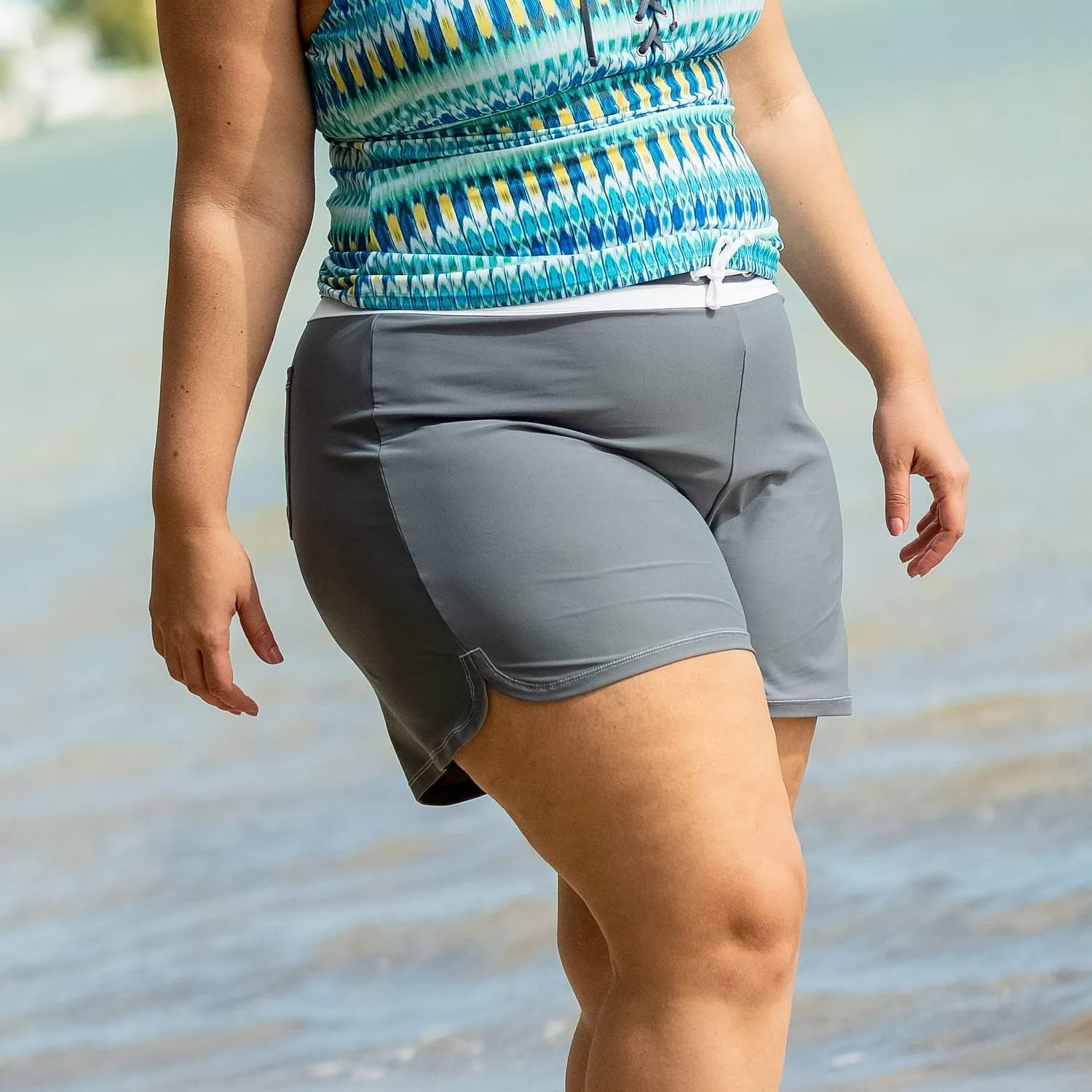 Free Country Women's Plus Size Drawstring Swim Short