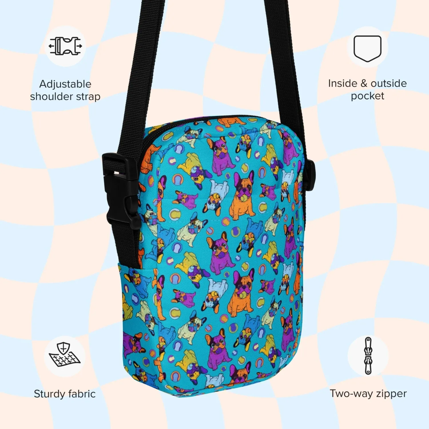 Frenchie Fetch, Set, Match Mini Crossbody bag