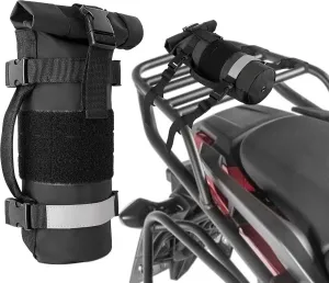 Fuel Bottle Holder for 30 oz Fuel Bottle, Fuel Bottle Pouch Bag Fit for Mounting on Motorcycle or on MOLLE Bag Backpack, Black (Patented Design), RM01001