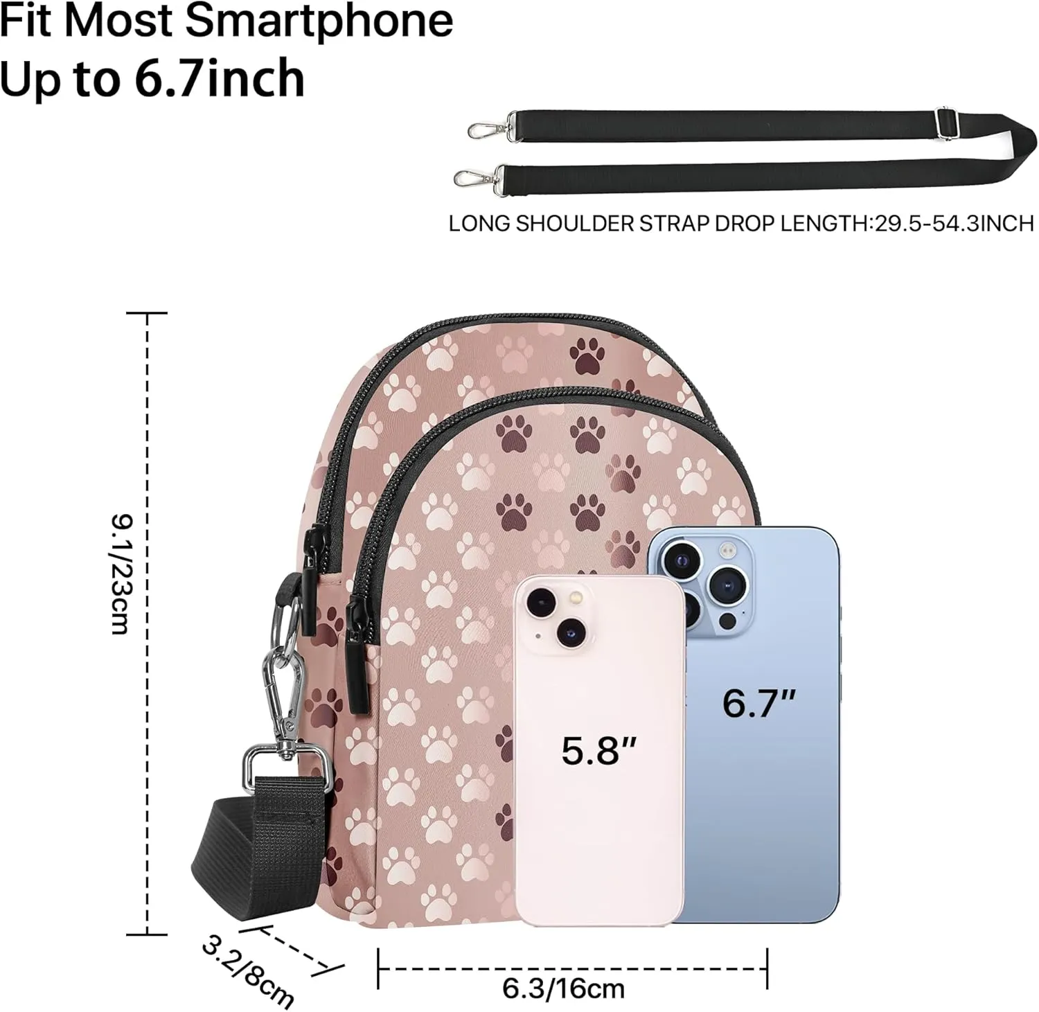 FyLybois Small Crossbody Bags for Women Casual Cell Phone Bag Wallet Purse Waterproof with Card Slots Adjustable Strap