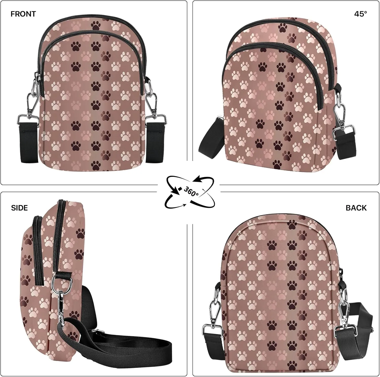 FyLybois Small Crossbody Bags for Women Casual Cell Phone Bag Wallet Purse Waterproof with Card Slots Adjustable Strap