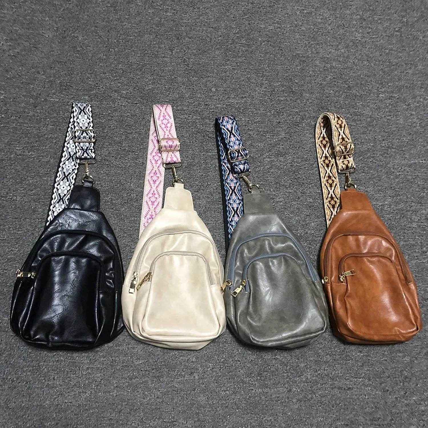 FZVYD Sash Bag,Small Sling Bag for Women Men Sling Backpack Chest Daypack Crossbody Backpack for Travel Sports Running Hiking 2024 Brown-3