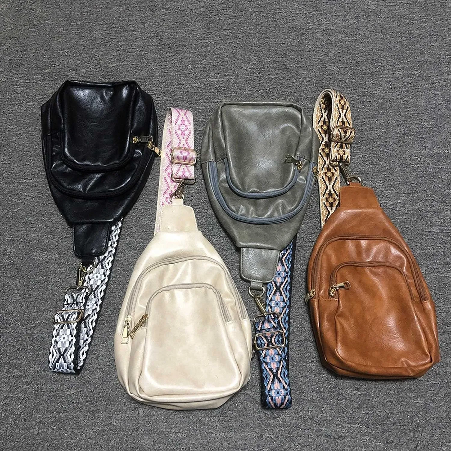 FZVYD Sash Bag,Small Sling Bag for Women Men Sling Backpack Chest Daypack Crossbody Backpack for Travel Sports Running Hiking 2024 Brown-3