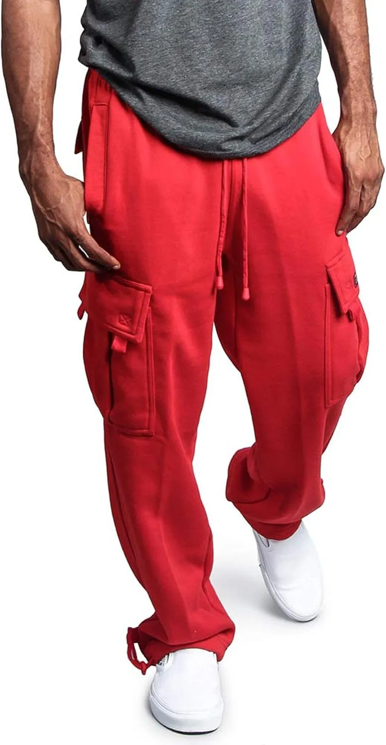 G-Style USA Men's Solid Fleece Heavyweight Cargo Pants