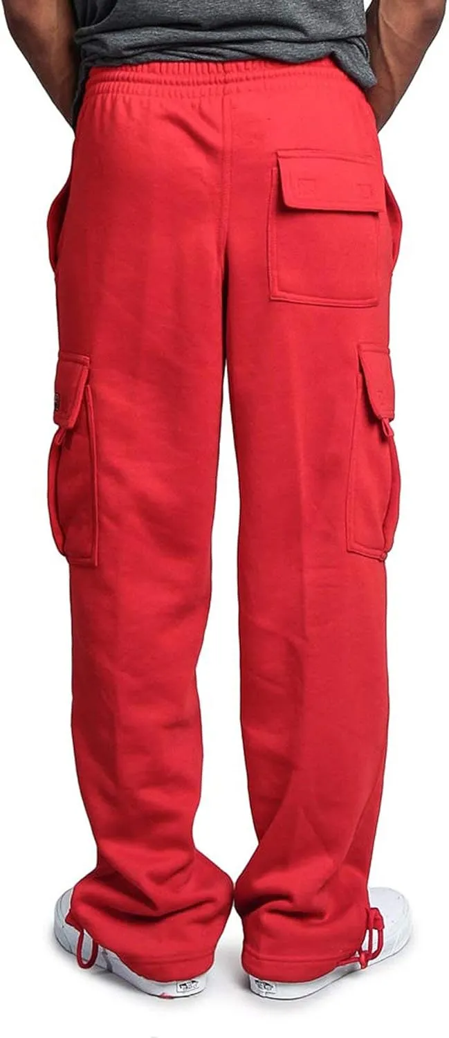G-Style USA Men's Solid Fleece Heavyweight Cargo Pants