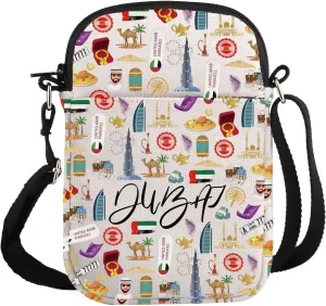 G2TUP Dubai Lover Gift Dubai Design Crossbody Bag Dubai Vacation Trip Travel Bag Dubai Symbols Gift