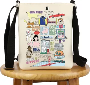 G2TUP TV Show Inspired Gift Jesse and the R Crossbody Bag Quotes Travel Bag 90s TV Show Merchandise