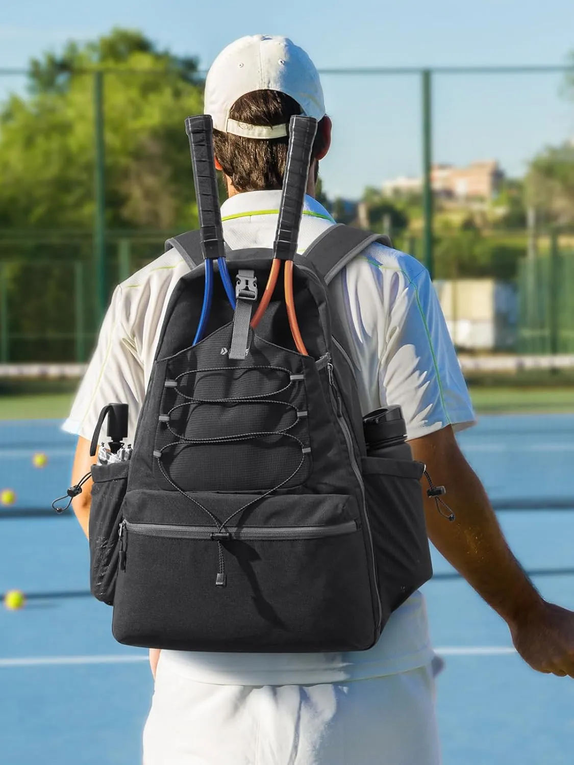 G4Free Tennis Bag, Tennis Backpack for Women Men, Large Pickleball Bag, Holds 4 Rackets with Shoe
