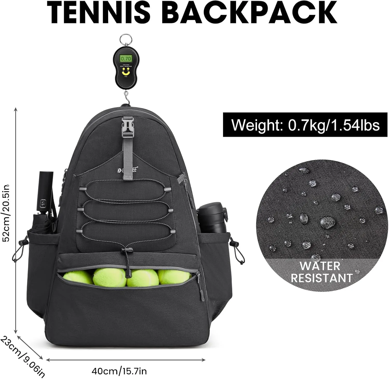 G4Free Tennis Bag, Tennis Backpack for Women Men, Large Pickleball Bag, Holds 4 Rackets with Shoe