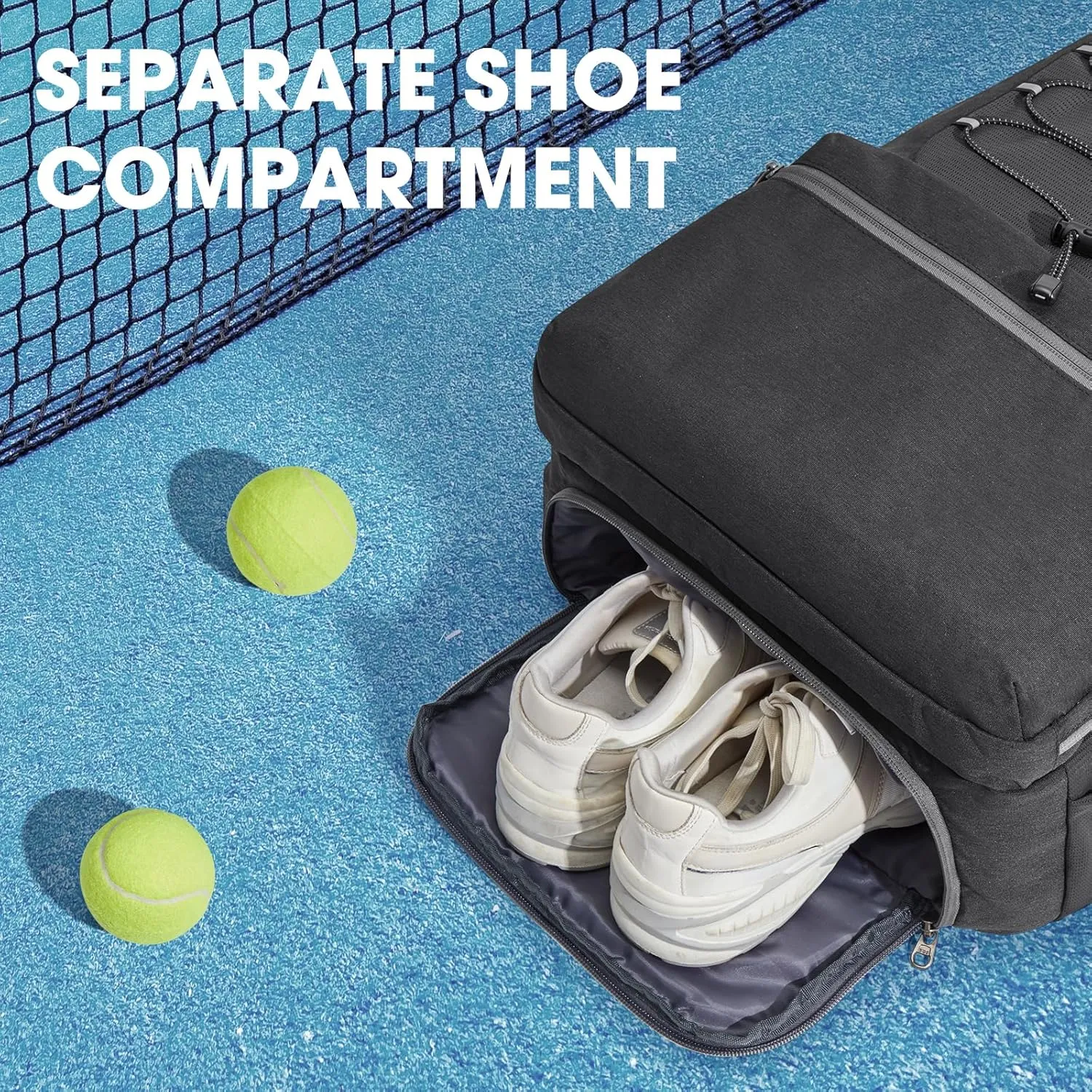 G4Free Tennis Bag, Tennis Backpack for Women Men, Large Pickleball Bag, Holds 4 Rackets with Shoe